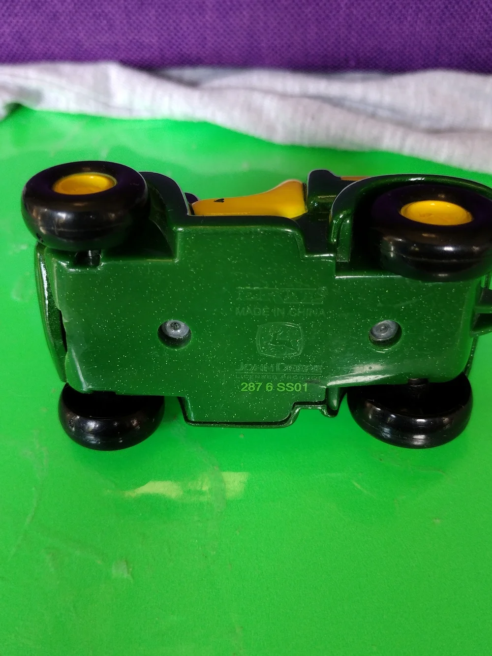 Green and Yellow Kids Toy Tractor - John Deere Style